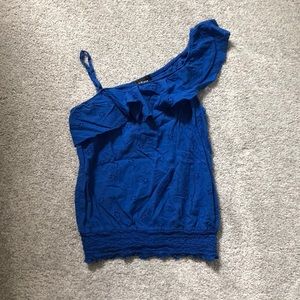 Blue Ruffle Top